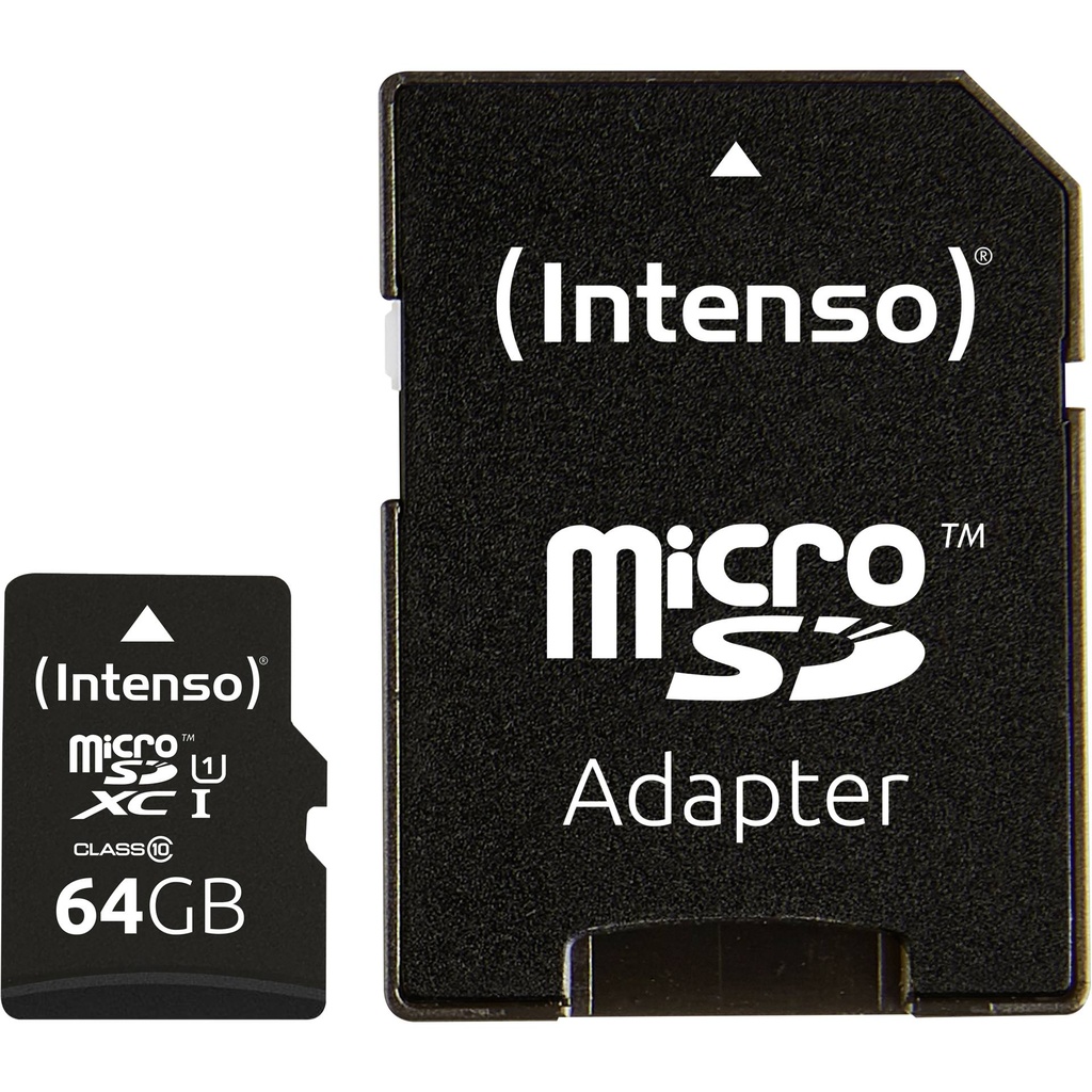 Intenso microSDXC Card      64GB C10 UHS-I Premium with Adapter