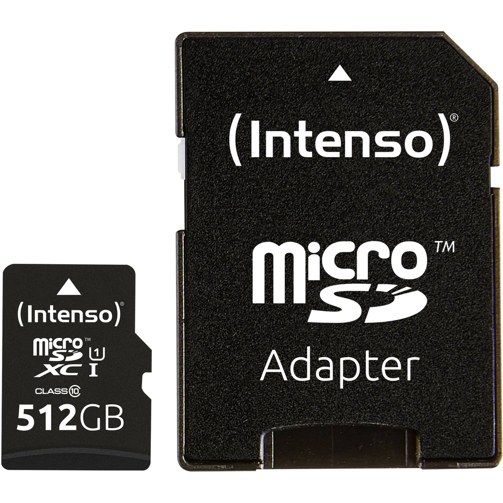 Intenso microSDXC Cards    512GB C10 UHS-I Premium + Adapter
