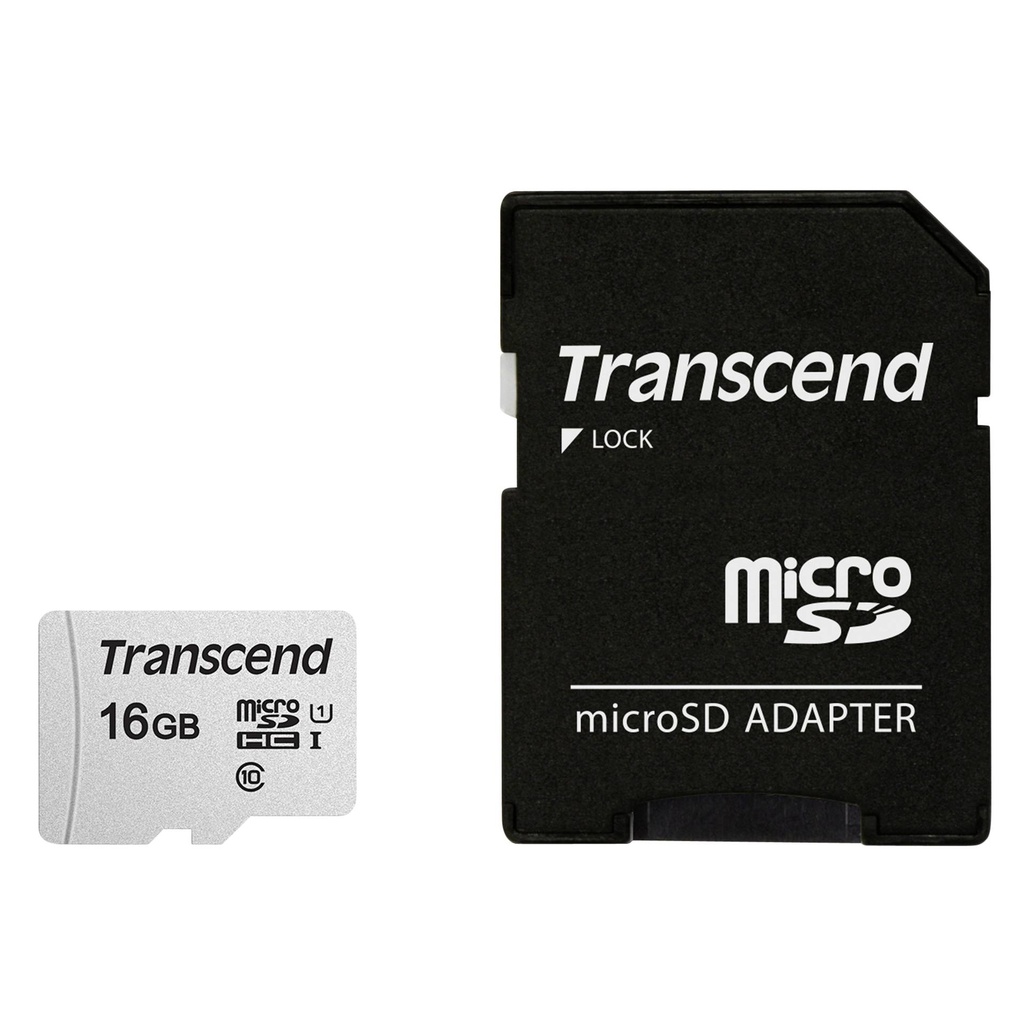 Transcend microSDHC 300S-A  16GB Class 10 UHS-I U1 with adapter