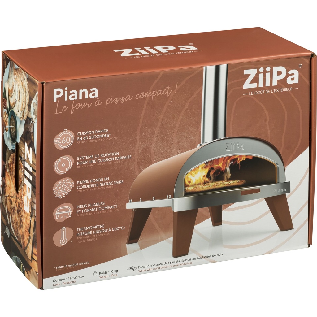 ZiiPa Piana Pellet Pizza Oven Terracotta