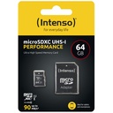 Intenso microSDXC           64GB C10 UHS-I U1 Performance Adapter
