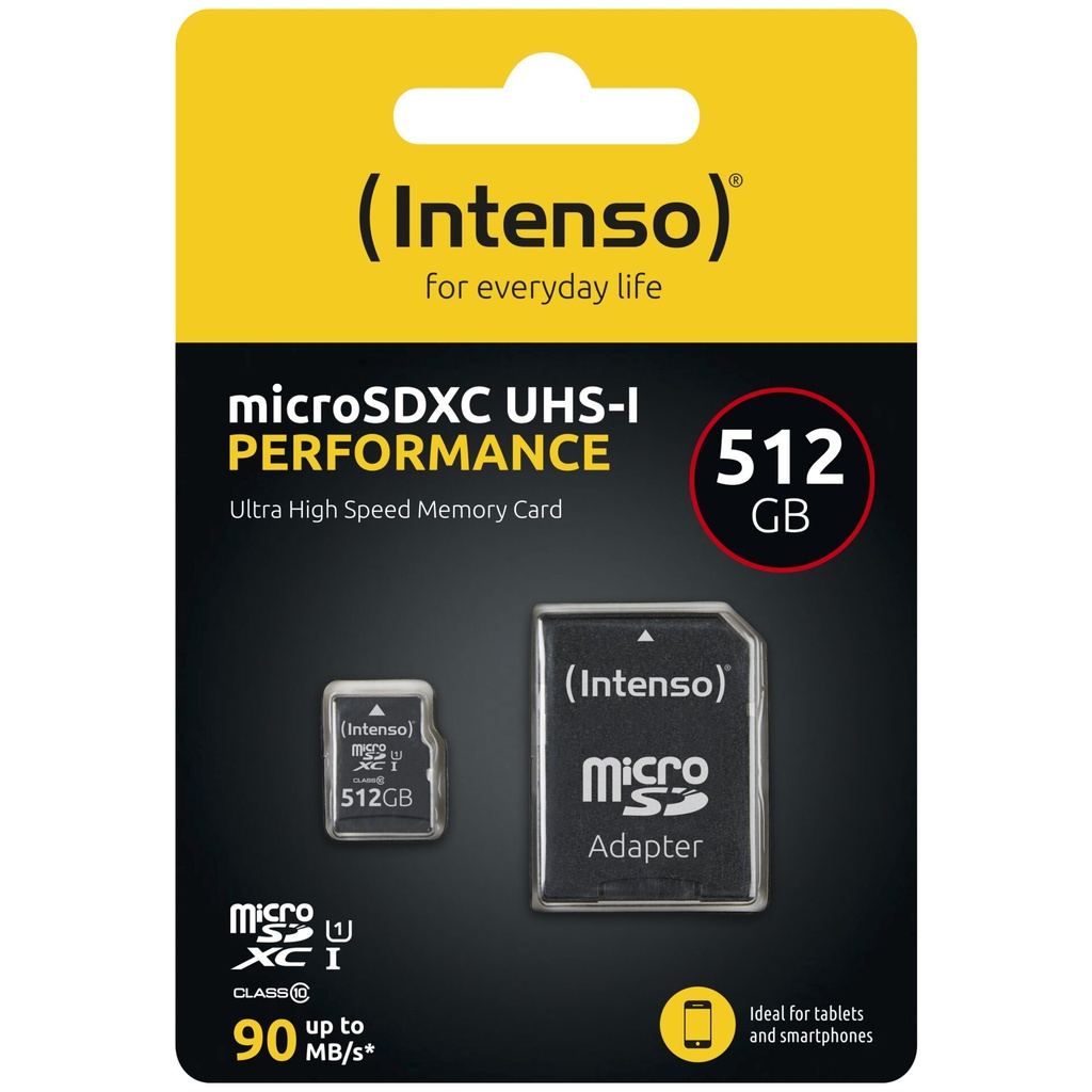 Intenso microSDXC          512GB C10 UHS-I U1 Performance Adapter