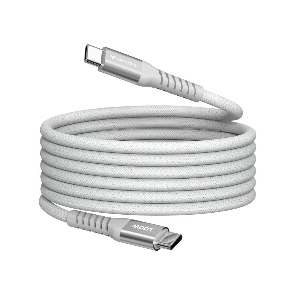 Verbatim Sync&Charge 100W 120cm USB-C/USB-C Magnetic grau  31854