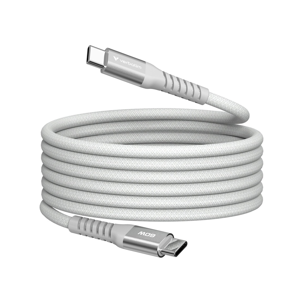 Verbatim Sync&Charge 60W 120cm USB-C/USB-C Magnetic grau  31850