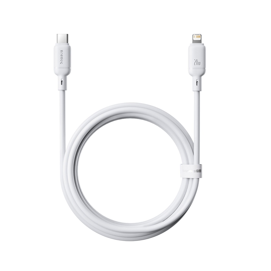 Baseus Silky Series Ladekabel Type-C auf iP 20W 2m Moon Weiß