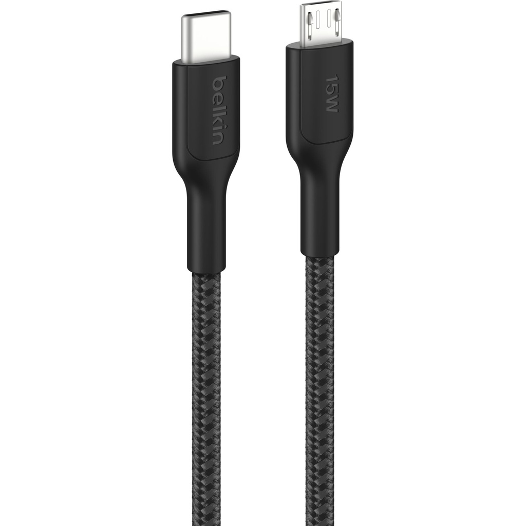 Belkin USB-C/Micro-USB Kabel  1m geflochten, schwarz CAB026hq1MBK