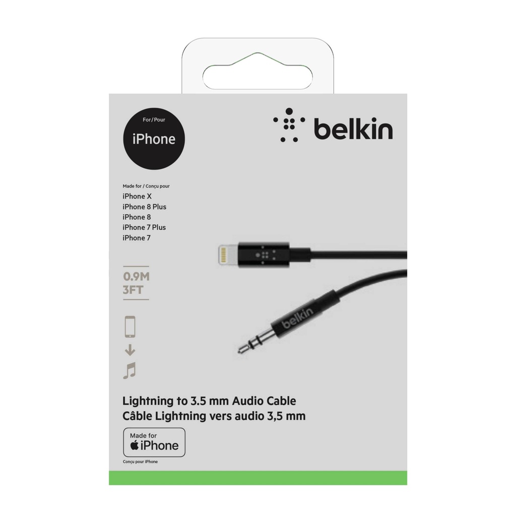 Belkin MIXIT Lightning to 3,5mm AUX Cable 0,9m AV10172bt03-BLK