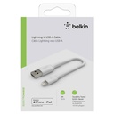 Belkin Lightning Cable 15cm, PVC, white, mfi cert.