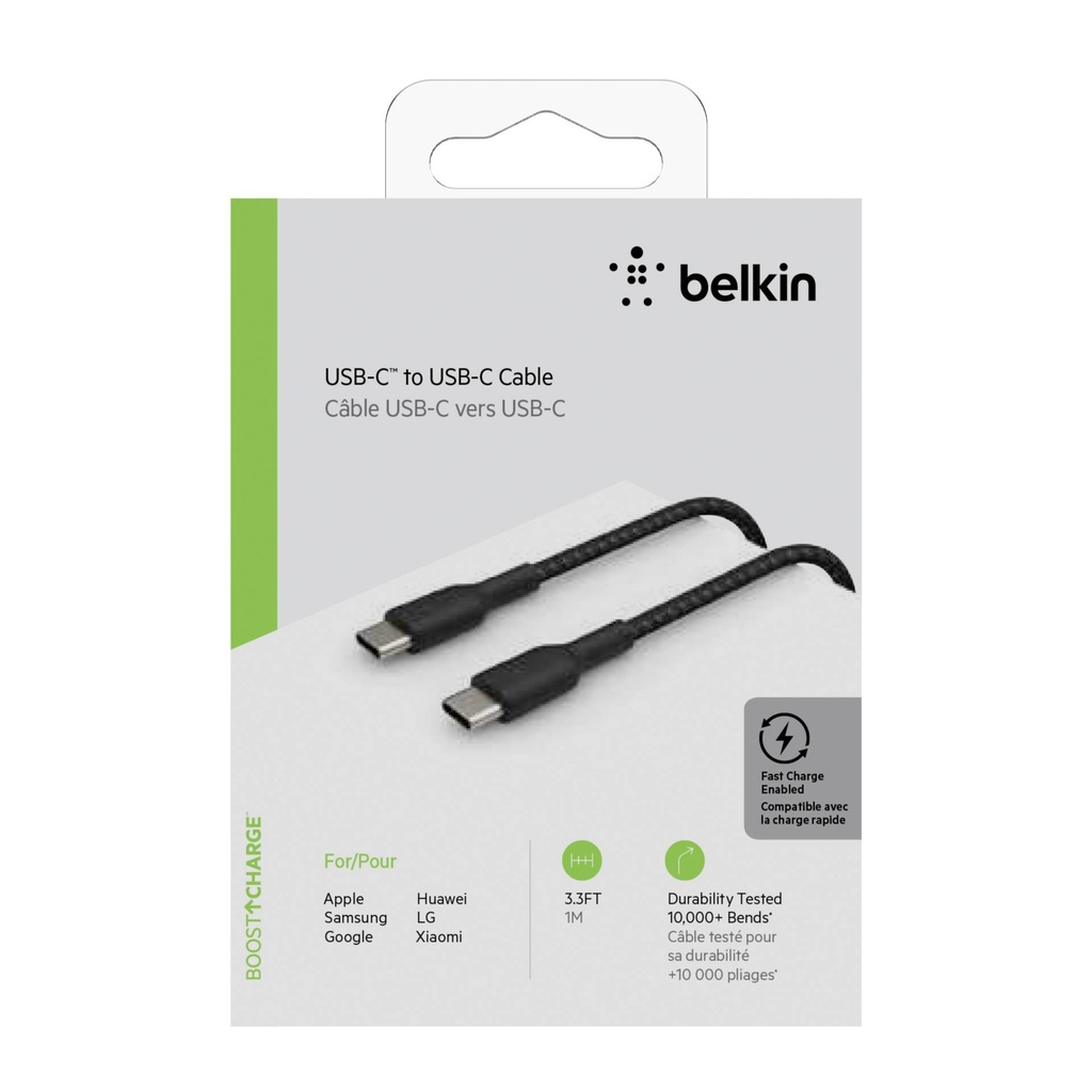 Belkin USB-C/USB-C Cable 1m coated, black CAB004bt1MBK