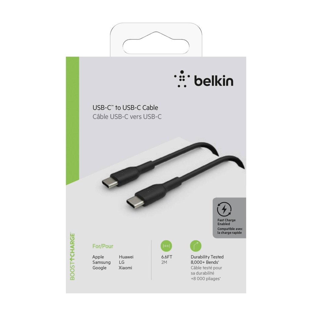 Belkin USB-C/USB-C Cable 2m PVC, black CAB003bt2MBK