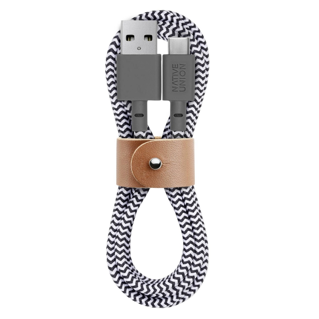 Native Union Belt Cable USB-A to USB-C 1.2m Zebra