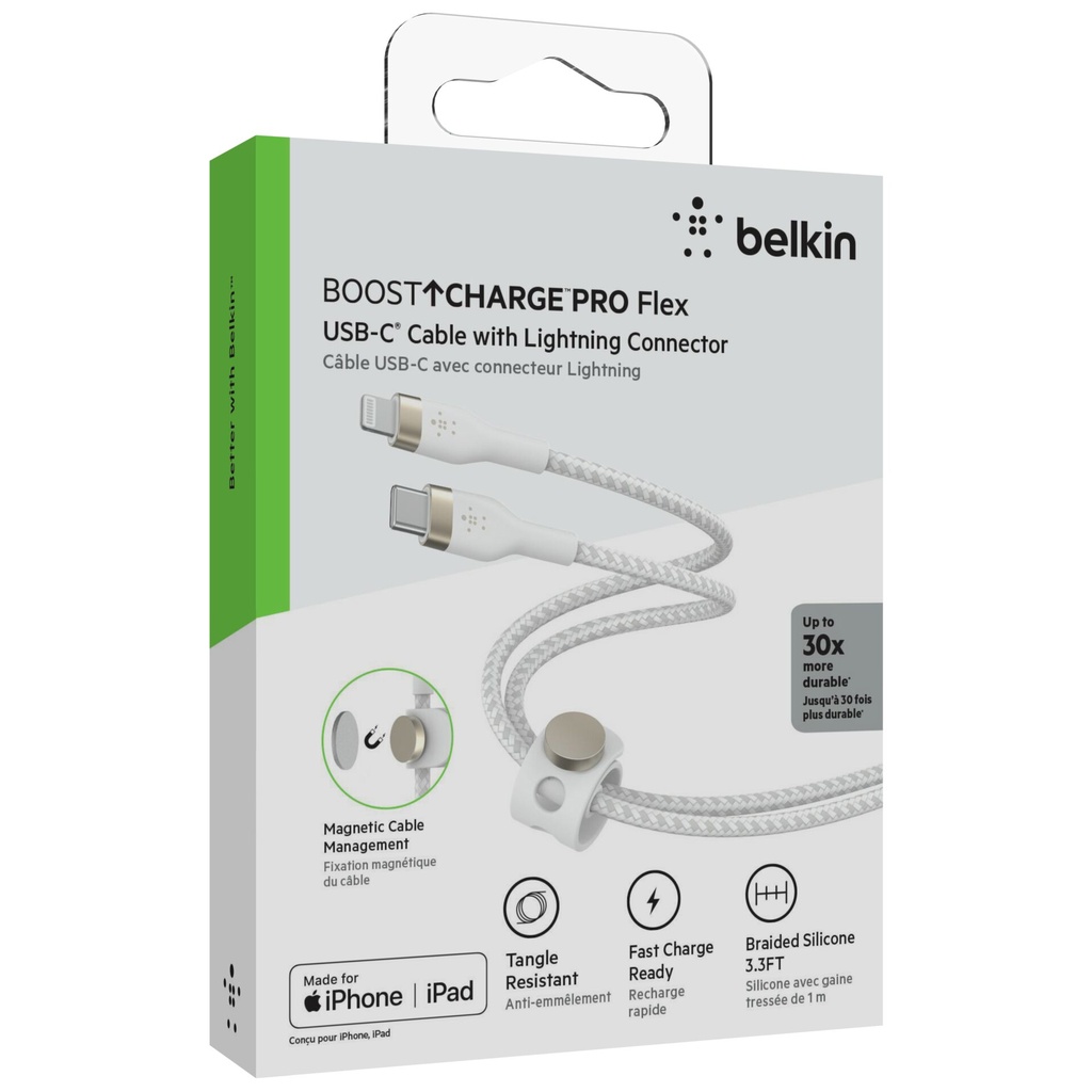 Belkin Flex Lightning/USB-C 15W 1m mfi. cert. white CAA011bt1MWH