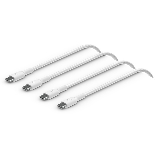 [817728] 1x2 Belkin braided PVC Cable 2m USB-C/USB-C wh.  CAB004bt2MWH2PK