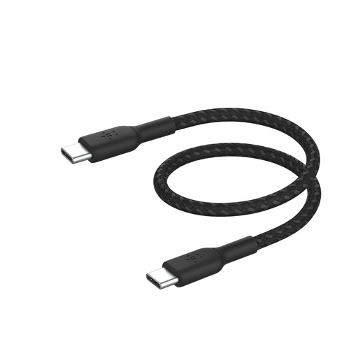 [889009] Belkin BOOST CHARGE braided Cab. USB-C/USB-C 15cm sw.CAB004BT0MBK