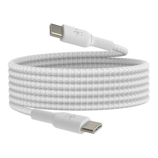 [889030] Belkin BOOST CHARGE braided Cab. USB-C/USB-C 2m whiteCAB004bt2MWH