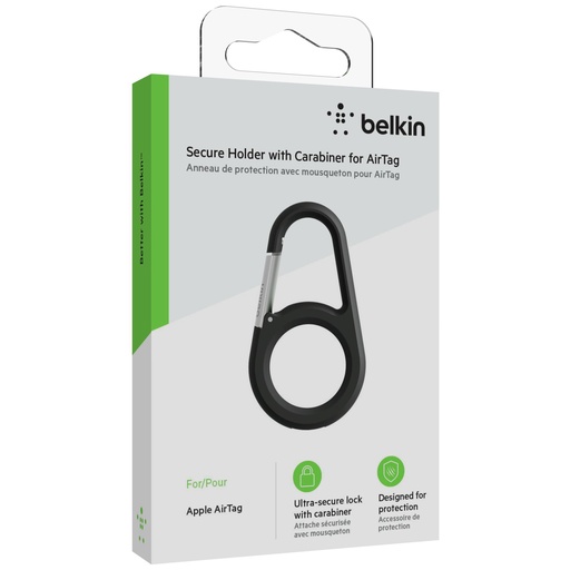 [700100] Belkin Secure Holder Karabiner Apple AirTag, black MSC008btBK