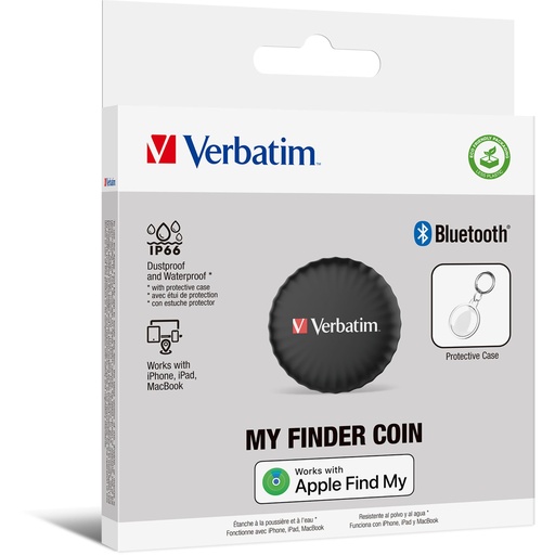 [887819] Verbatim My Finder Coin, schwarz Bluetooth Item Finder      32133