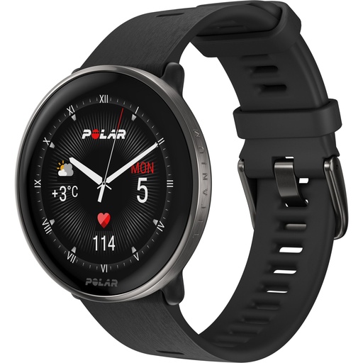 [853113] Polar Ignite 3 Titanium Silicone Band black