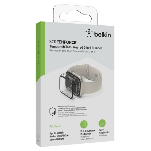 [703712] Belkin TemperedCurve Screenprot. Apple Watch 4-8/SE 40/41mm clear