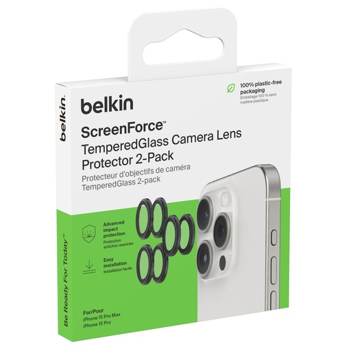 [166128] 1x2 Belkin Camera Lens Protector TempGlass iPhone 15Pro/15ProMax