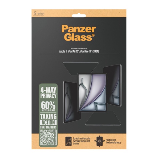 [191139] PanzerGlass 4-Way Privacy Screen Protector iPad Air 13 / 13 Pro