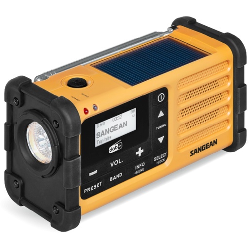 [206161] Sangean MMR-88 DAB+ (USB-C) gelb Notfall/Kurbel/Solar Radio