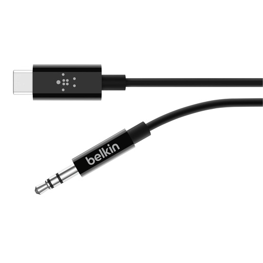[456269] Belkin RockStar 3,5mm Aud./USB-C Cable 0,9m black F7U079bt03-BLK
