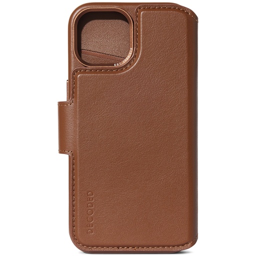 [815502] Decoded Leather Detachable Wallet for iPhone 15 Plus Tan