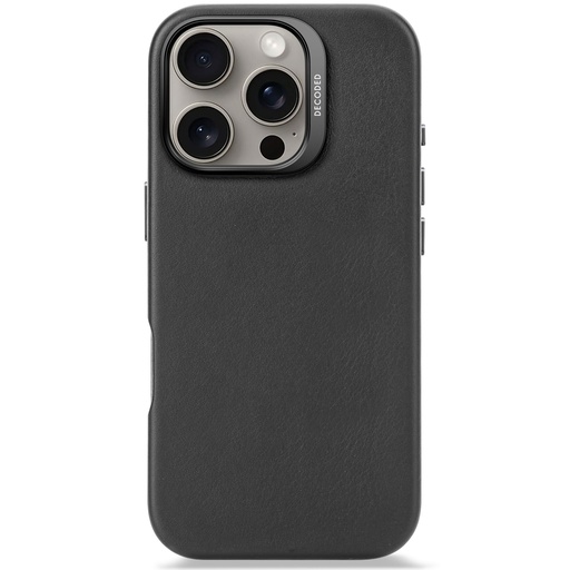 [894966] Decoded Leather Backcover iPhone 16 Pro Black