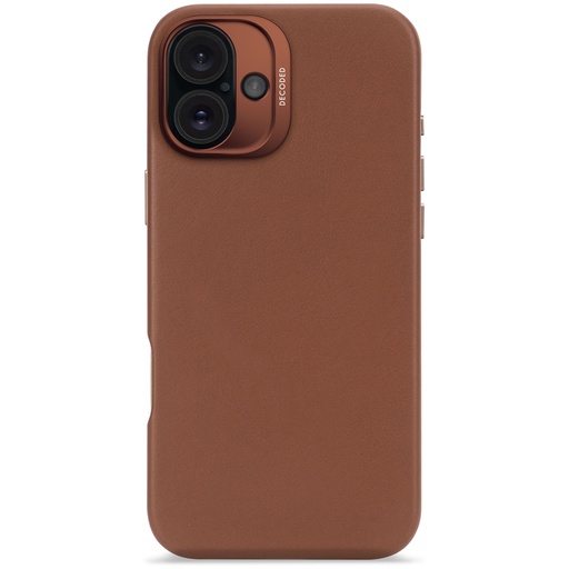 [895071] Decoded Leather Backcover iPhone 16 Plus Tan