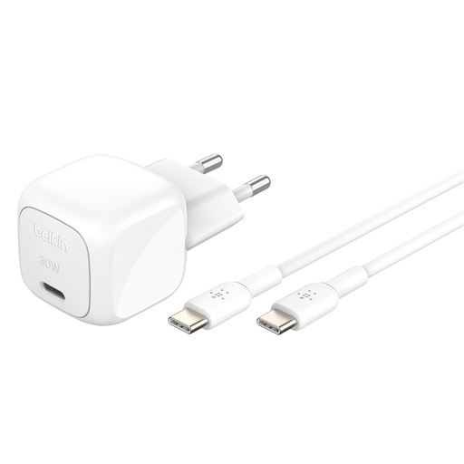 [152121] Belkin BOOST Charge USB-C/USB-C 30W Ch.PD,wh+Cab.WCA008kq1MWH-B6