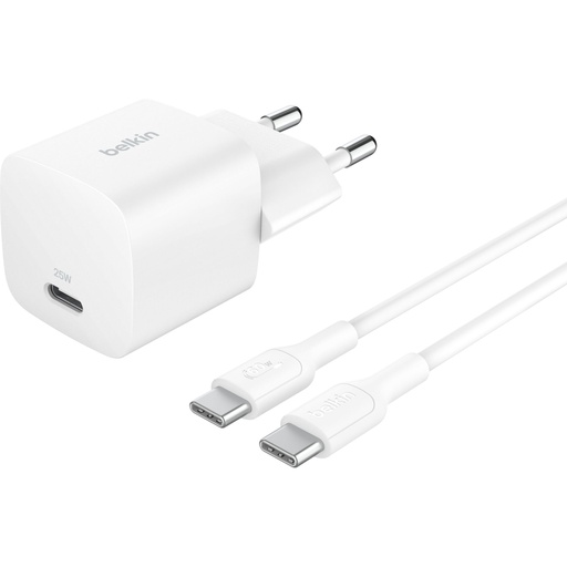 [173478] Belkin BOOST Charge 25W USB-C wh Cha.PD/PPS 1m C. WCA012kq1MWH-B6