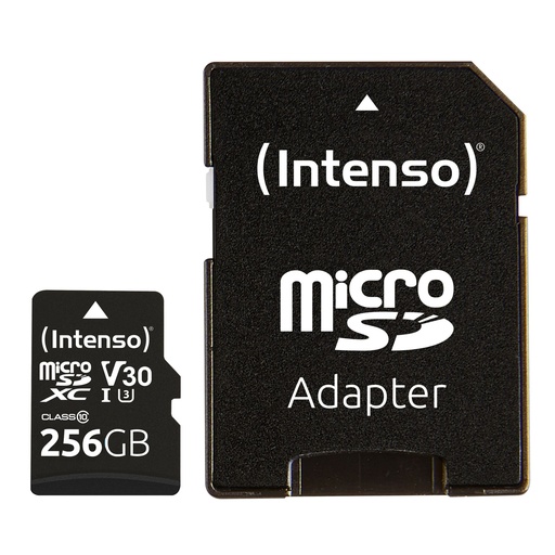 [194247] Intenso microSDXC          256GB C10 UHS-I Professional + Adapter