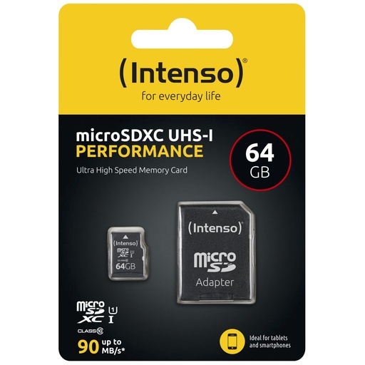 [699582] Intenso microSDXC           64GB C10 UHS-I U1 Performance Adapter