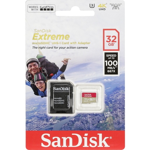 [722094] SanDisk microSDHC Action SC 32GB Extr.100MB A1 SDSQXAF-032G-GN6AA