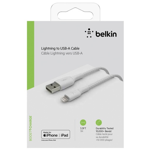 [528943] Belkin Lightning Cable 1m, coated, mfi cert, white