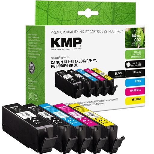 [161564] KMP Multipack compatible with Canon PGI-550/CLI-551 XL