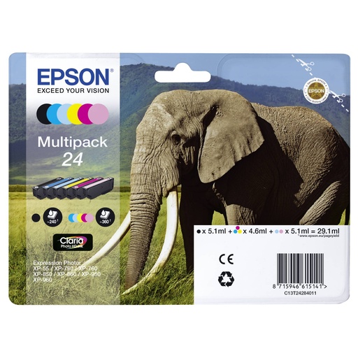[170291] Epson Multipack Claria Photo HD BK/C/M/Y/LC/LM T 242      T 2428