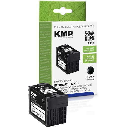 [239038] KMP E178 ink cartridge black compatible with Epson T 2711 XL