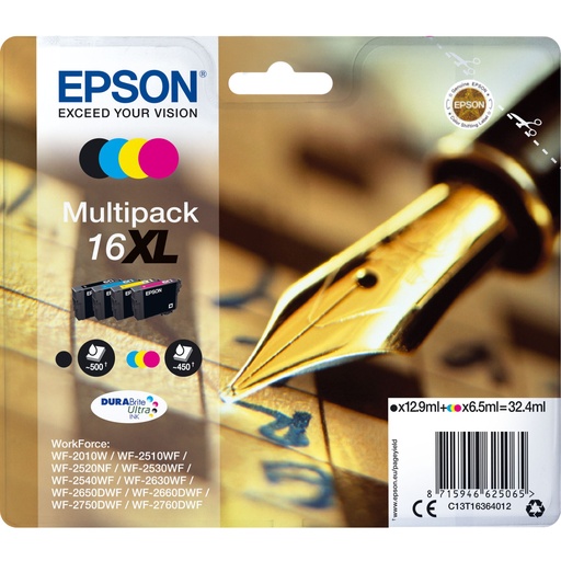 [267724] Epson DURABrite Ultra XL Multipack BK/C/M/Y T 163  T 1636