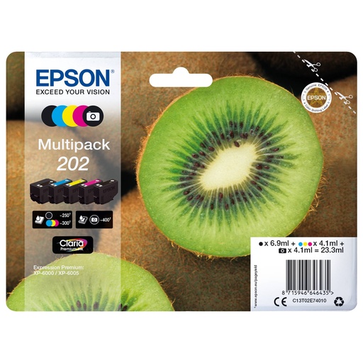 [322667] Epson Multipack Claria Premium T 202 BK/PB/C/M/Y         T 02E7