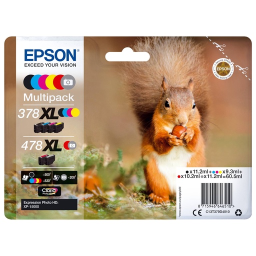 [342988] Epson Multipack Claria Photo HD T 378/478 XL (6 colors)   T 379D