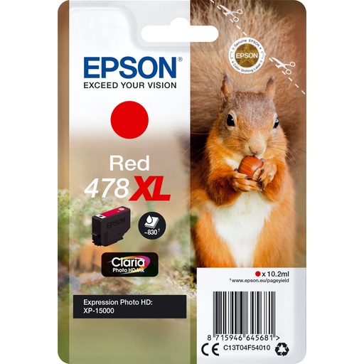 [343023] Epson ink cartridge red Claria Photo HD 478 XL    T 04F5