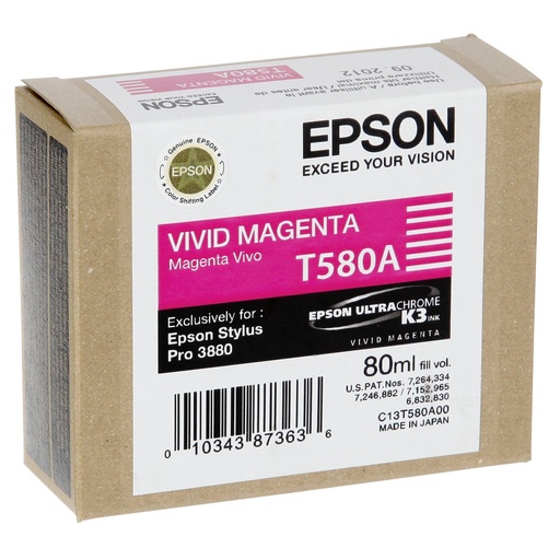 [369901] Epson ink cartridge vivid magenta T 580 80 ml       T 580A