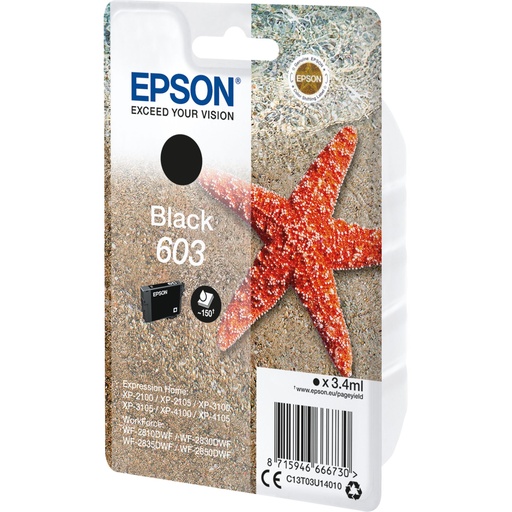 [489687] Epson ink cartridge black 603                       T 03U1