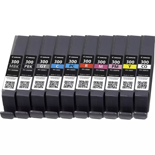 [681228] Canon PFI-300 Multipack MBK/PBK/C/M/Y/PC/PM/R/GY/CO