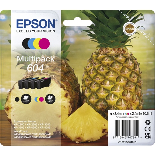 [757500] Epson Multipack 4-Colours 604                       T 10G6