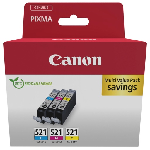 [829894] Canon CLI-521 C/M/Y Multipack