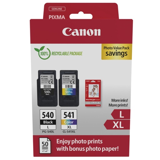 [829936] Canon PG-540 L / CL-541 XL Photo Value Pack