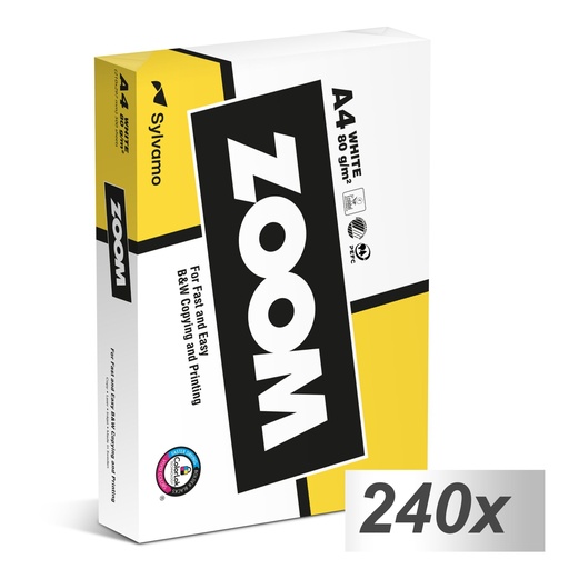 [167255] 120.000 Blatt ZOOM Kopierpapier A 4, 80 g, weiß (Palette)